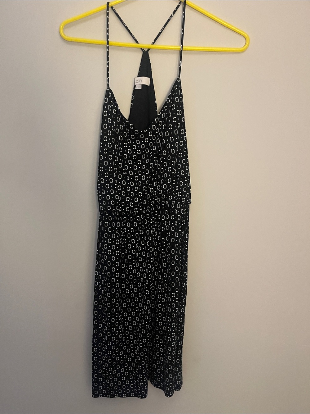 *‎ LOFT Geometric Print Sundress Womens Small Black White Racerback